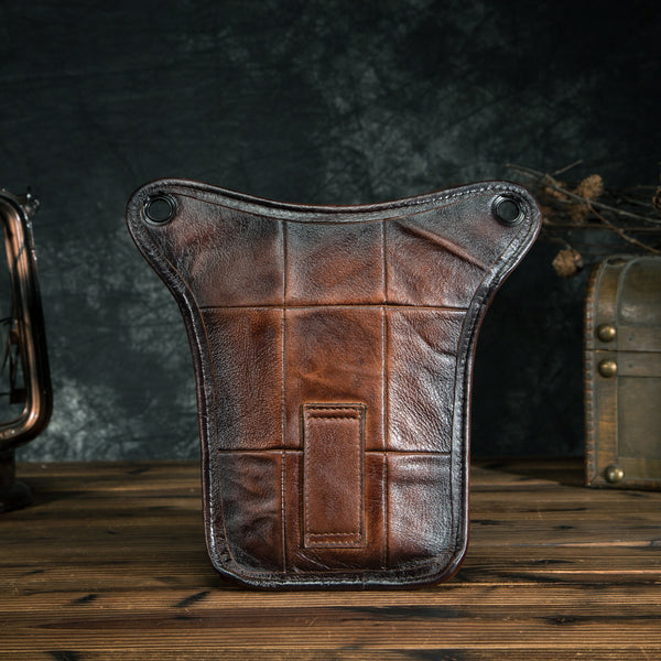 Genuine Leather Men Design Casual Brown Classic Shoulder Sling Bag Fashion Travel Fanny Waist Belt Pack Leg Bag